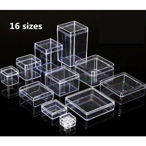 Transparent Storage Box Plastic Box Small PS Storage Box Mini Collection Container Case Clear Display Boxes
