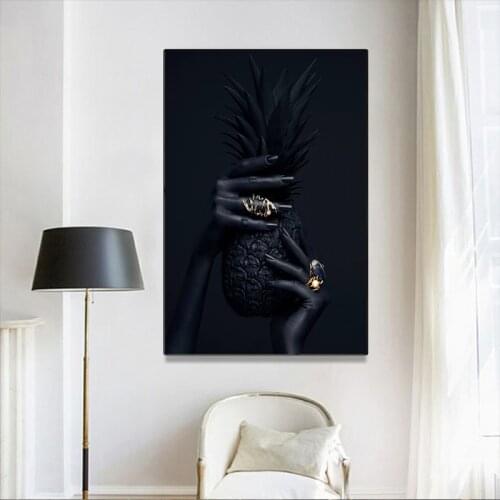 Hand and Pineapple Canvas Painting Modern Posters and Prints Cuadros Nordic Wall Art Picture for Living Room Home Decor Unframed