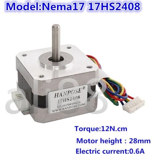 1pcs 17HS2408 4-lead Nema 17 Stepper Motor 42 motor 42BYGH 0.6A TB6600 driver CECNC Laser and 3D printer motor