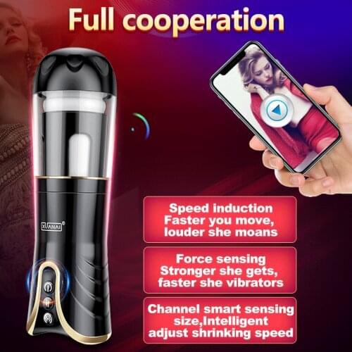 Telescopic Male Masturbator Cup fully Automatic Real Vagina Pussy Sex Moaning Sex Toys For Men Dick Stimulator Penis Training
