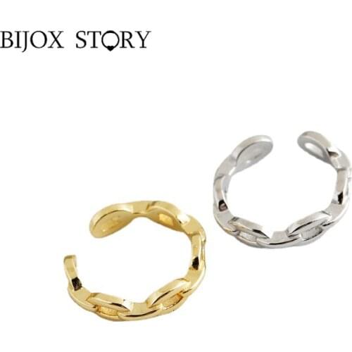 BIJOX STORY Chain Shape Clip Earrings For Women Real 925 Sterling Silver Simple Anniversary Engagement Fine Jewelry 2021 Trend