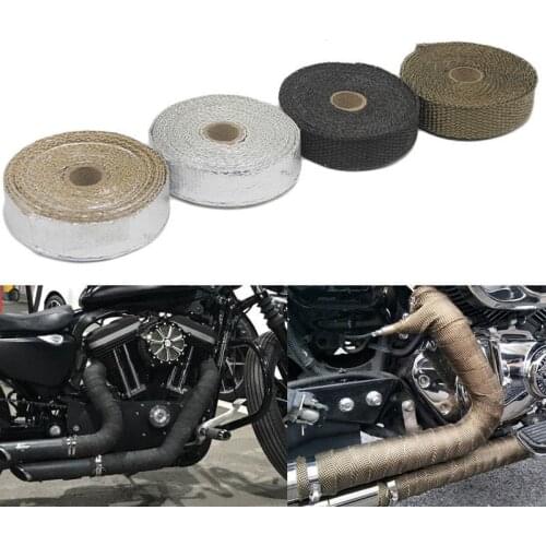 1.5mm*25mm*5m Universal MOTORCYCLE Incombustible Turbo HEAT EXHAUST THERMAL WRAP TAPE STAINLESS Exhaust Pipe Insulation Cloth