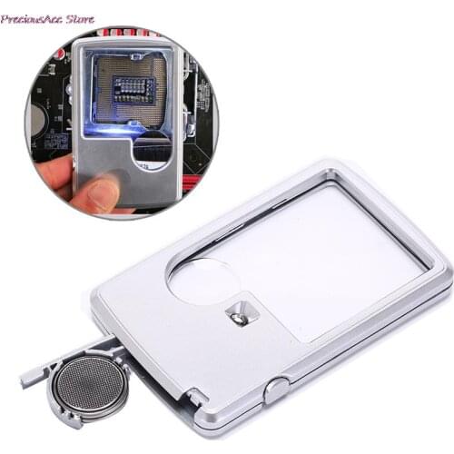 1Pc New UV Light Watch Repair Tool Handheld Pocket Magnifier 3X, 5X magnifier Loupe Microscope Magnifying Glasses With LED Lamp