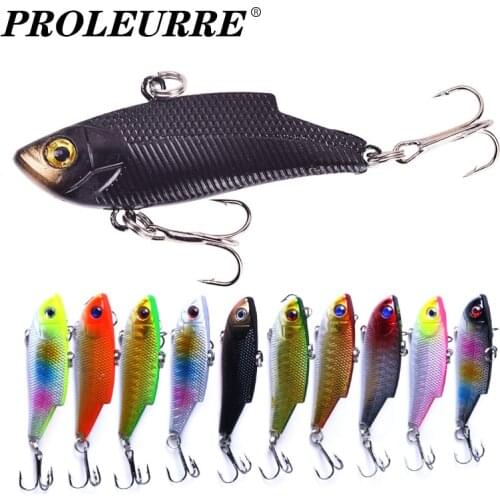 1Pcs Winter Sinking Vibration Fishing Lures 5.5cm 9.5g Blade Hard Artificial Bait Treble Hook Tackle Wobblers Crankbait Pesca