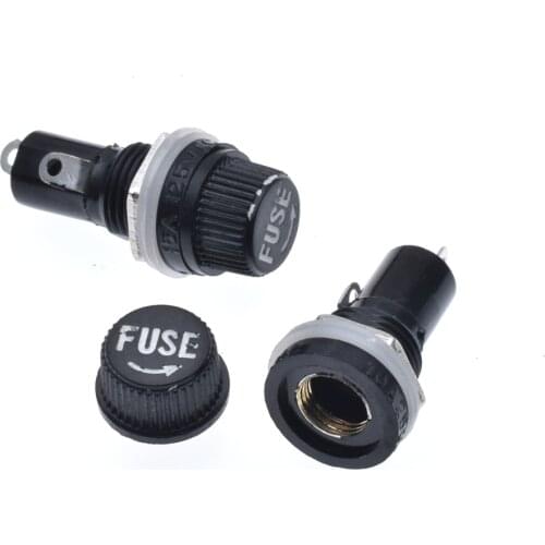 10pcs/lot 5X20 fuseholders 5X20 insurance tube socket fuse holder for 5*20 insurance Panel Mount Fuse Holder 5x20mm