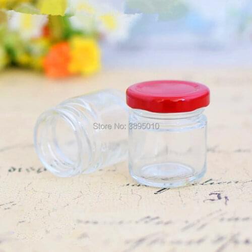 100pcs 25ml Glass Bottle Honey Jams Bottle Mini Storage Jar Candy Bottle for Wedding Birthday F1049
