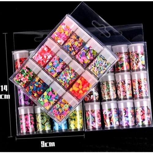 12 pcs/set Fruits Slice Hot Clay Sprinkles for Slime Filling Materials DIY Nail Arts Decoration Crafts