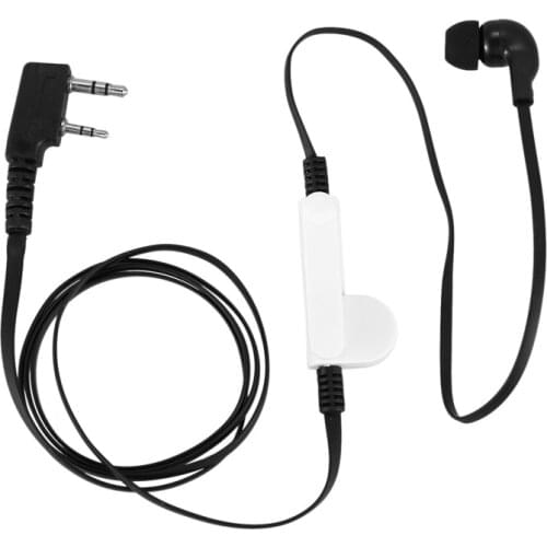 2 Pin Noodle Style Earbud Headphone K Plug Earpiece Headset For Baofeng Uv5R Bf-888S Uv5R Radio Black Wire