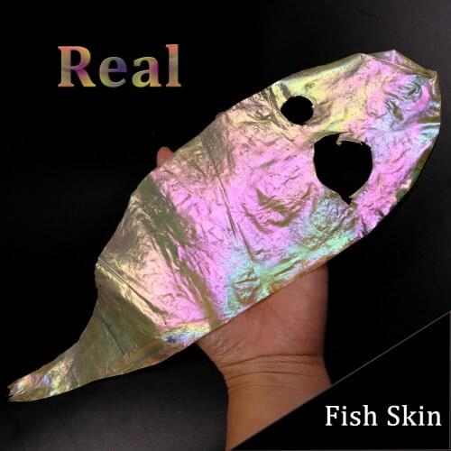 2PCS White & Plating Color Real Fish Skin Fishy Smell Saltwater Fishing Sabiki Rig Lure Bait Material Shrimp Fly Body Cover