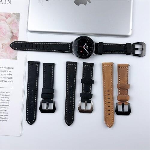 20 22mm Genuine Leather watch strap for huawei watch gt2 samsung galaxy watch gear s3 frontier 46 42mm active 2 amazfit bip band
