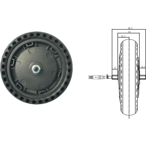24v36v48v 250w350w BLDC Gear Motor 8.5Inch Front/Rear Driven For Electric Bike MTB Scooter Conversion Part