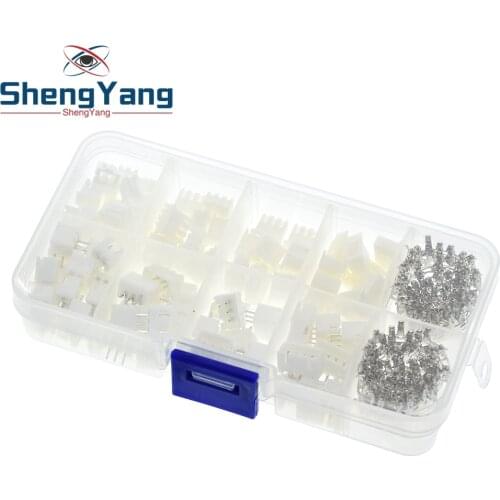 250pcs/lot 50Sets/box kit 2.54mm XH2.54 2p 3p 4 pin Connector plug + straight needle + terminal socket Header wire Adaptor Y A S