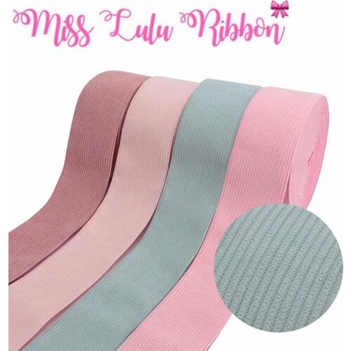 3"75mm Solid Corduroy Ribbon Autumn Winter Velvet Fabric Layering DIY Hair Bands 20yards/roll Cloth Sewing Material Pink