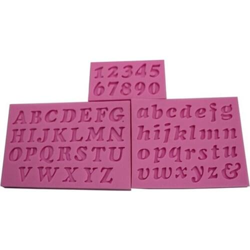 3pcs/set 3D Food Grade soap chocolate Moulds Number and Letter shape Silicone Mold Cake Decoration Fondant Cake Kitchen bake
