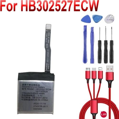 3.8v 178mah HB302527ECW Batteries For Huawei Honor Watch Magic Smart watch Battery+USB cable+toolkit