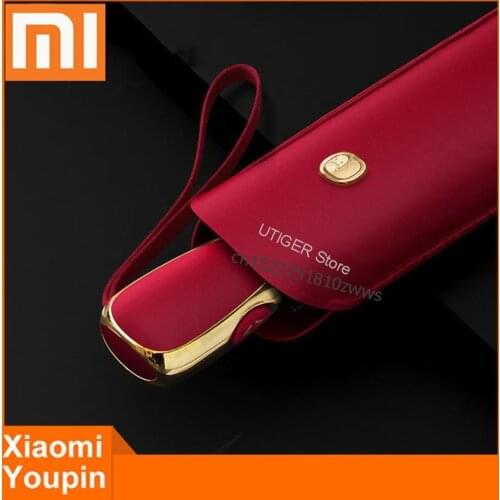 Xiaomi Flat Automatic Umbrella Rain Women Ultralight Travel Sun Umbrella Girls Anti UV Portable Folding Umbrellas 6 Ribs Parasol