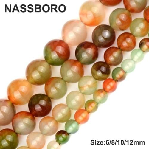 Peacock Agates Natural Stone Beads Colorful Round Loose Spacer Beads For Jewelry Making Stone Ball 6/8/10/12MM Bracelet Diy Bead