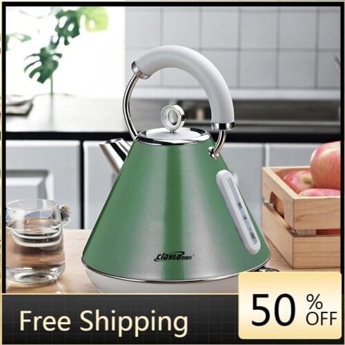 Hot Water Kettle Electric Water Boiler Camping Electric Kettle Whistle Stainless Steel Teapot Chaleira Com Apito Heated Kettle