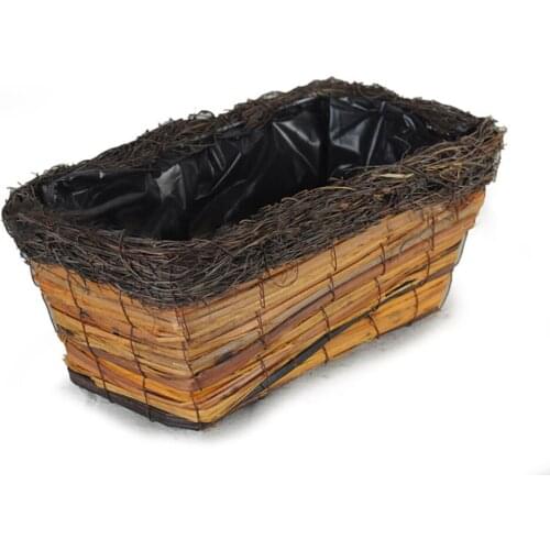 Rattan Flower Basket Indoor And Outdoor Plant Flowerpot For Home Decor Folding Fabric Eco-Friendly Planter Pots