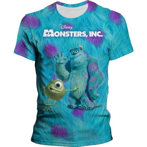 Sully Fur Monsters Inc Inspired men T-Shirt women all over 3D print fashion girl t shirt boy tops tees Short Sleeve tshirts