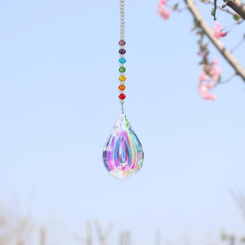 Crystal Pendant Colorful Beads Hanging Drop For Outdoor Indoor Garden Window Wedding Chandelier Diy Decorations