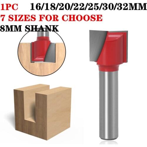 1Pc 8mm Shank Cleaning Bottom Wood Router Bit CNC Face Mill Router Bits Woodwork End Mill Cutter Tool Carbide Cutters For Wood