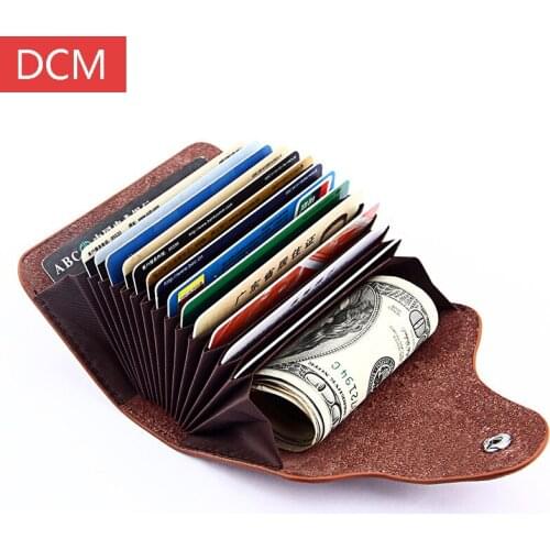 Genuine Leather Unisex Card Holder Wallets High Quality Female Credit Card Holders Women Pillow Organizer Purse