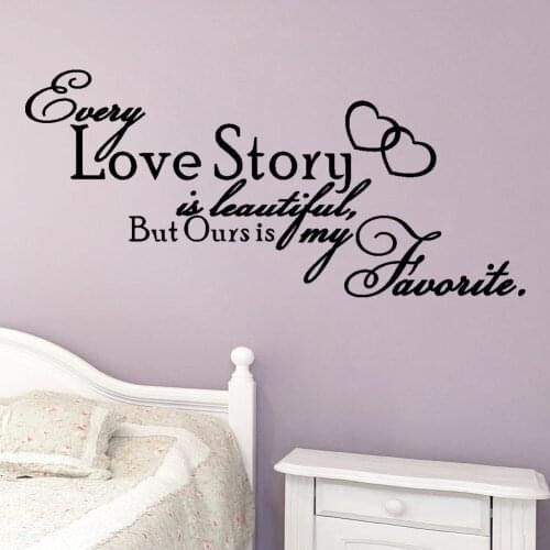 LOVE STORY HEART home decal wedding bedroom decoration wall sticker wallpaper gift for wedding friends ZY8392