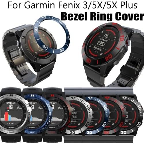 Metal Bezel Ring Cover for Garmin Fenix 5X/5X Plus/Fenix 3/3 HR Smart Watch Case Cover Anti-scratch Protection Ring Accessories