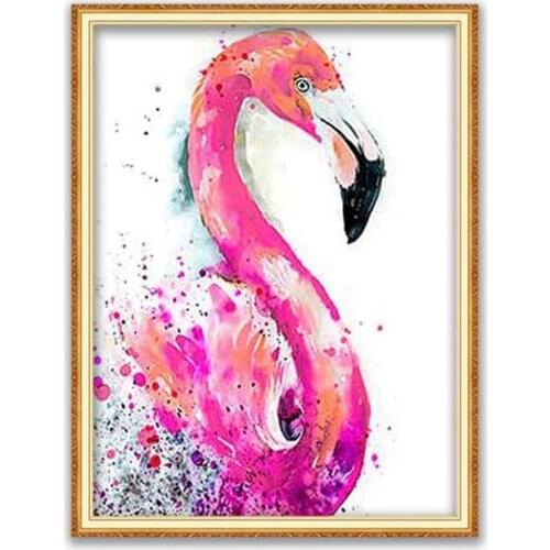Animal Bird Flamingo DIY 11CT Cross Stitch Embroidery Kits Craft Needlework Set Printed Canvas Cotton Thread Decoration On Sale