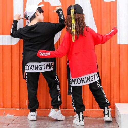 Girls Boys Hiphop Party Stage Outfits Hip Hop Costumes for Kids Jazz Competition Costumes Ballroom Dance Clothes Dancewear LJ