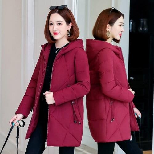 2022 new Winter Coat Women Fashion Lovers Solid Winter Jacket Women Cotton Padded Parka Long Outwear Hooded Female Jacket