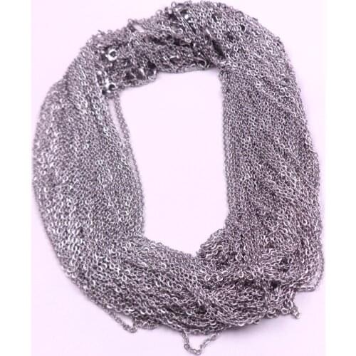 On sale Large wholesale 500pcs/ Lot 2.4mm wide Stainless Steel Strong joint Rolo Oval Chain Necklace 16''-28 inch Factory Price