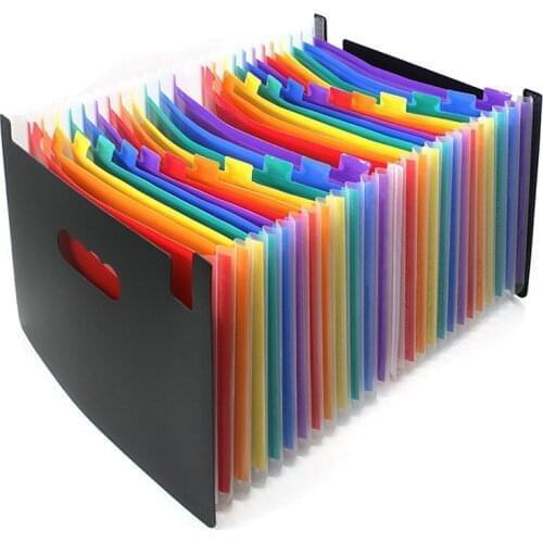 13/24/37/48 Desk File Folder Document Paper Organizer School Office Stationery A4 Paper Holder Pockets Expanding Accessories