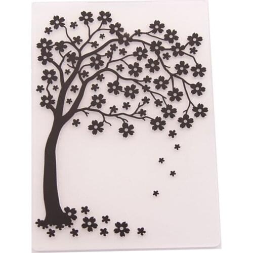 Plastic Tree Embossing Folders DIY Plastic Scrapbooking Cutting Dies Template Photo Album Decor Rectangle 14.8 x 10.5cm, 1 Piece
