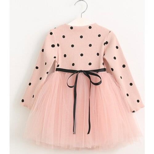 Girl Princess Dress New Spring Autumn Infant Baby Girl Clothes Bow Dot Tutu Ball Gown Party Baby Kid Girl Dresses Clothes 2-6T
