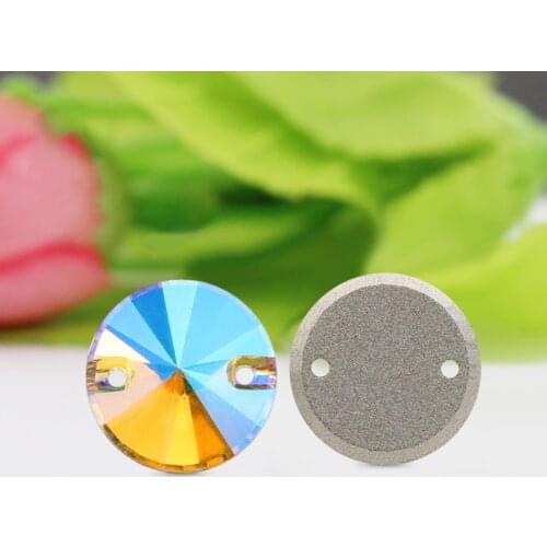 Flatback Round Rhinestones for Needlework 30 Colors Sew On Rhinestones Crystal Strass Glitter Dress Decoration Rhinestone Beads