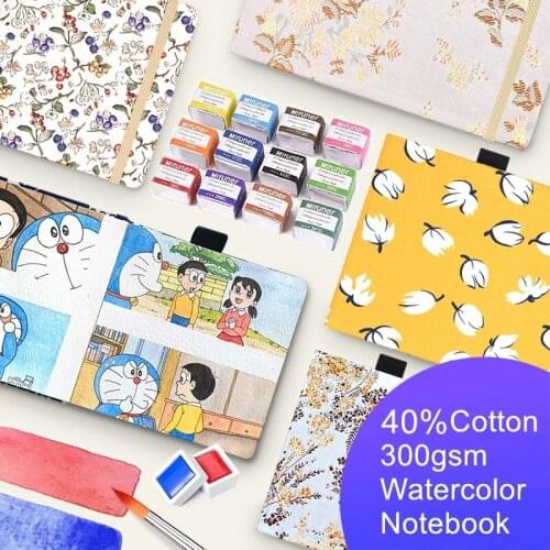 Portable Professional Solid Watercolor Paint With 40/20 Sheets Watercolor Paper Set Water Color For Painting Artist
