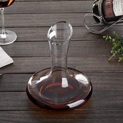 1000ML Superior Flat Base Red Wine Decanter Handmade Crystal Wine Pourer Premium Water Carafe Thickened Wall