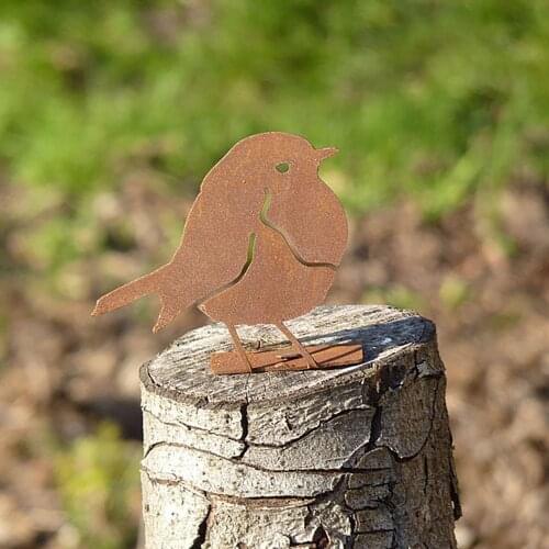 Rusts Bird Silhouettes Garden Fence Decor Woodpecker Robin Steel Country Yard Art Gardening Decorative Stakes Metal Bird 5G
