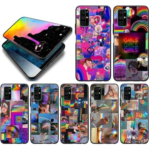 Gay Lesbian LGBT Rainbow Silicone Cover For Huawei Honor 10i 10 9C 9A RU 9X 9N 9S 9 Pro Lite Play 3E V9 Black Phone Case