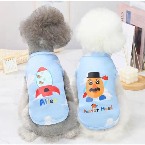 Dog Summer t-shirts Cute Printed Puppy Dogs Vests Clothes French bulldog Chihuahua Pet Cat Clothes Vest For Small Dogs Costume