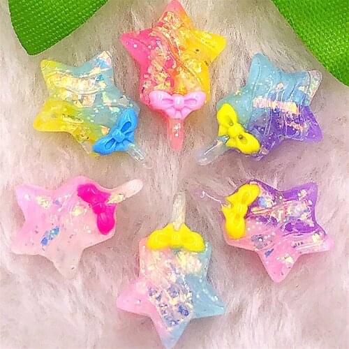 12PCS16mm*22mm AB Star Resin Rhinestone Flatback Wedding Diy Button Crafts