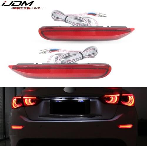IJDM LED Bumper Reflector Lights For Infiniti Q50 QX56 QX60 QX80 Nissan Pathfinder Rogue Function as Tail, Brake & Rear Fog Lamp