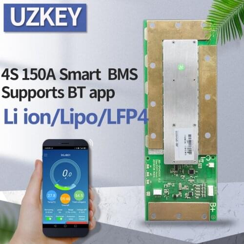 Smart bms 4s 12v 150a Balancing board lifepo4/lipo solar inverter Bluetooth Electronic NTC app battery indicator pcm