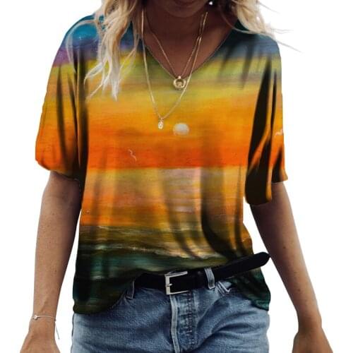 Women T-Shirts Elegant Tops 2021 Summer Printed Tee Short Sleeve Fashion Casual Office Ladies Pullover Wholesale Free Shipping