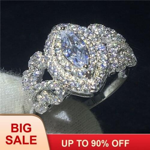 Handmade Butterfly ring Silver color 5A Sona Cz Engagement wedding band rings for women Bridal Jewelry