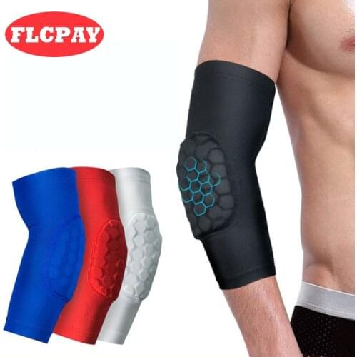 1 PCS Hex Honeycomb Sponge Basketball Volleyball Arm Sleeves Anti-crash Compression Armband Sport Elbow Pads Protector Wholesale