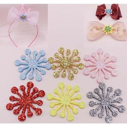 120pcs/lot Glitter dot snowflake shiny Christmas snowflake DIY hair ornaments shoe etc decoration accessories