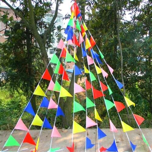 15X24cm) 50 meters Wedding Festival Triangles Flag Holiday Bunting Decor Party Birthday Garland Wedding Home Decoration Pennant